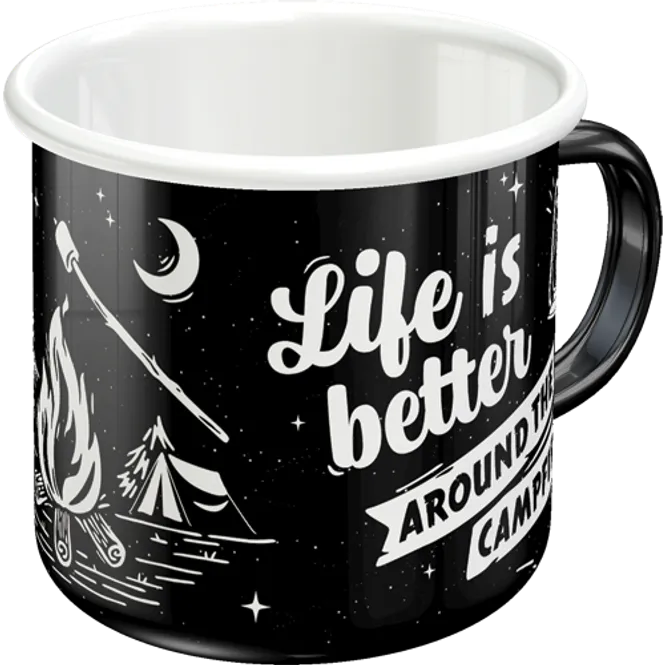 Hovedbilde Emaljekrus - Life is Better Around the Campfire