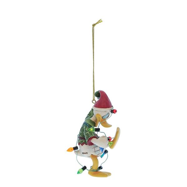 Jim Shore - Ornament Donald Duck med Julelys
