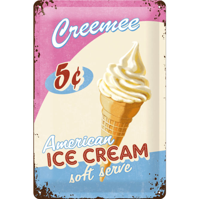 Hovedbilde Metallskilt - Ice Cream
