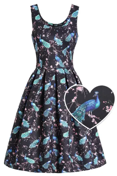 Dolly & Dotty - Amanda Flared Peacock Kjole