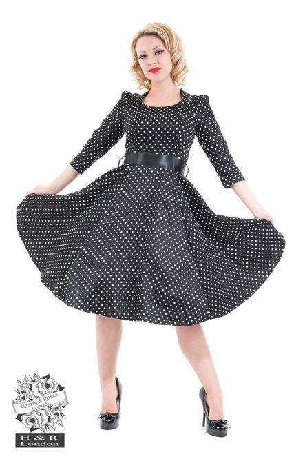 Hovedbilde H&R - Veronica Black Polka Dot Swingkjole