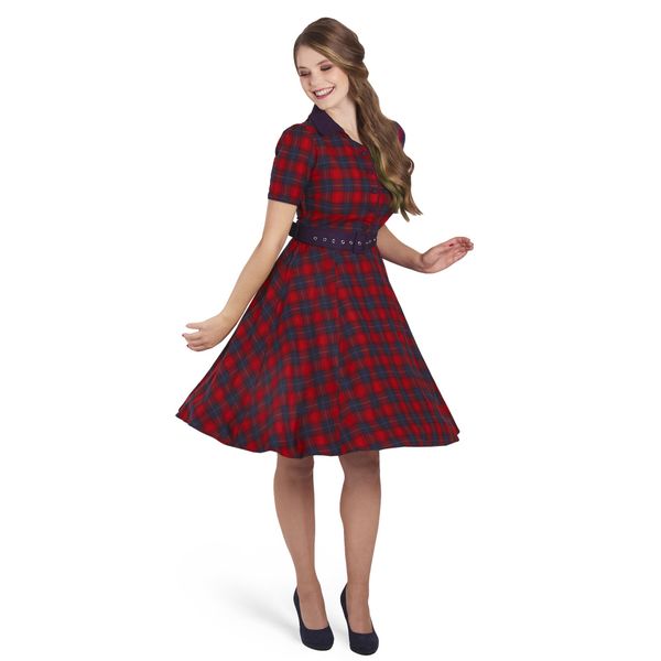 Dolly & Dotty - Penelope Rockabilly Rød Rutet