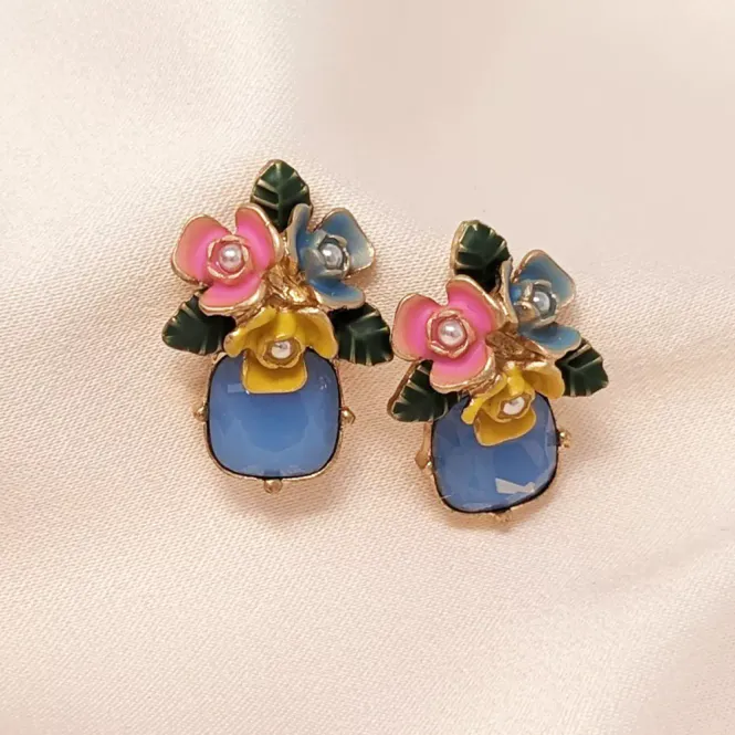 Hovedbilde Øredobber - Flower Stone Stud