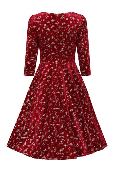 H&R - Paris SparkleSwingkjole - Mørk rød