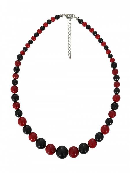Perlekjede - Two Tone Rød/Sort
