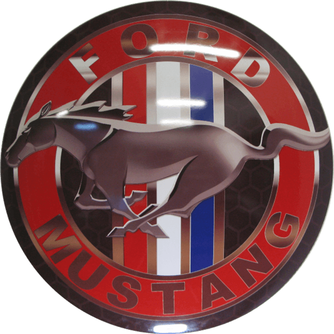 Hovedbilde Metallskilt - Button Ford Mustang