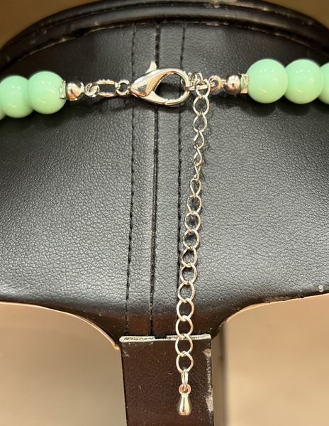 Perlekjede - Sett Med Øredobber - Mint