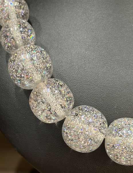 Perlekjede - Splendette - Silver Glitter Bead