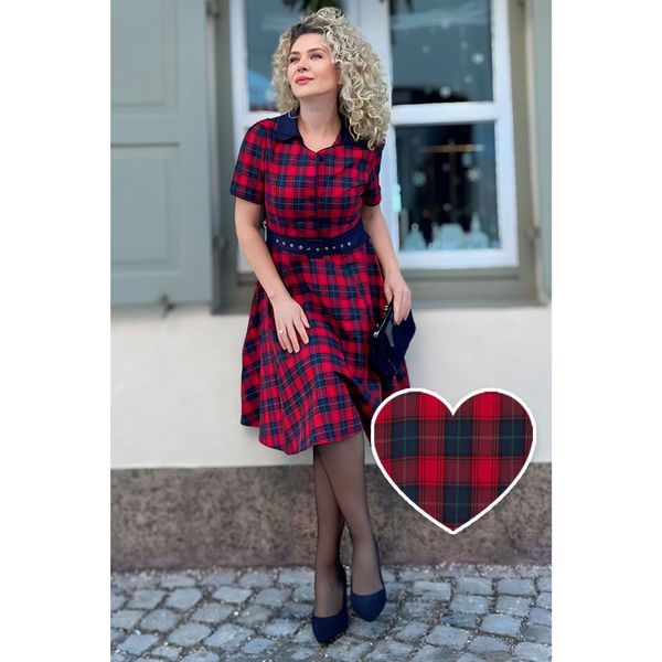 Dolly & Dotty - Penelope Rockabilly Rød Rutet